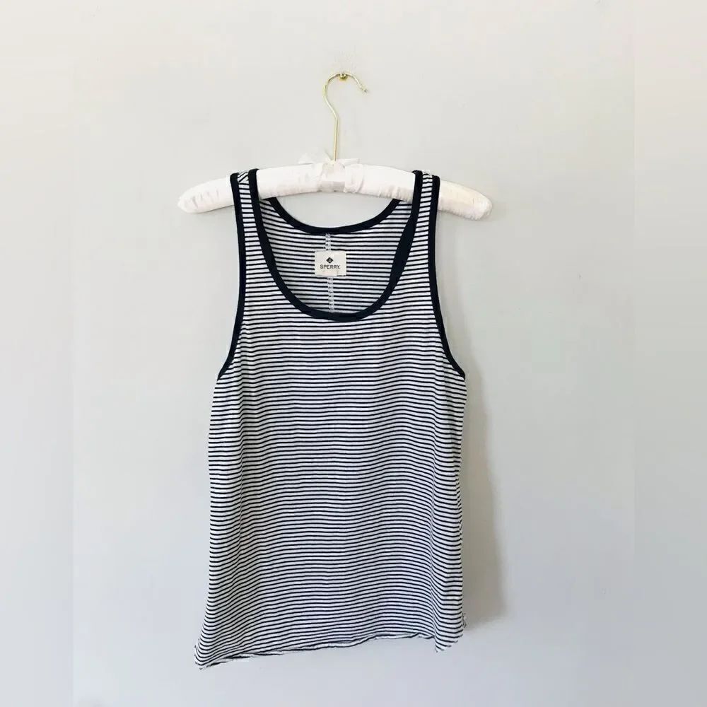 Sperry | navy and white stripe tank top